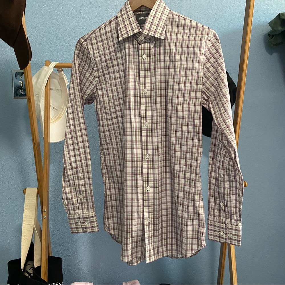 Bonobos Burgundy Dress Shirt 15 x 34